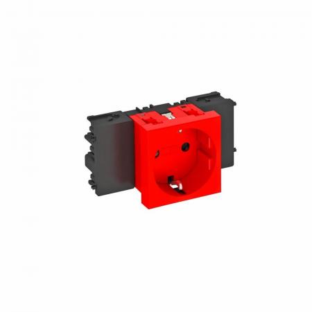 OBO Bettermann 6120348 STD-D0C SRO1 Steckdose Connect 45 1fach Schutzkontakt signalrot RAL 3001 16A 250V