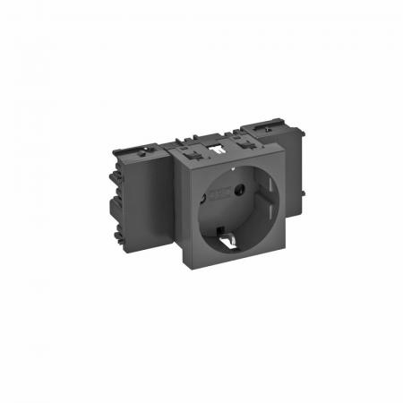 OBO Bettermann 6120350 STD-D0C SWGR1 Steckdose Connect 45 1fach Schutzkontakt schwarzgrau RAL 7021 16A 250V