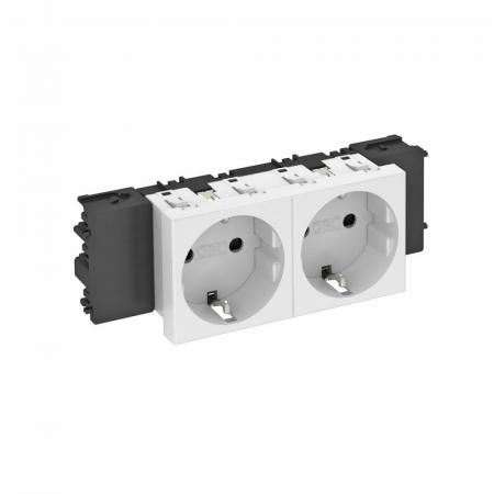 OBO Bettermann 6120362 STD-D0C RW2 Steckdose Connect 45 2fach Schutzkontakt reinweiß RAL 9010 16A 250V