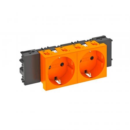 OBO Bettermann 6120364 STD-D0C ROR2 Steckdose Connect 45 2fach Schutzkontakt reinorange RAL 2004 16A 250V