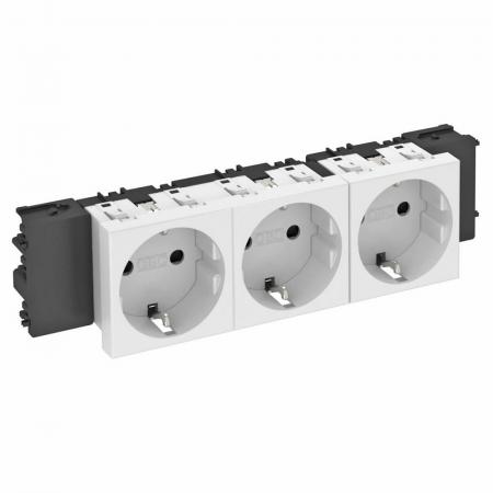 OBO Bettermann 6120382 STD-D0C RW3 Steckdose Connect 45 3fach Schutzkontakt reinweiß RAL 9010 16A 250V