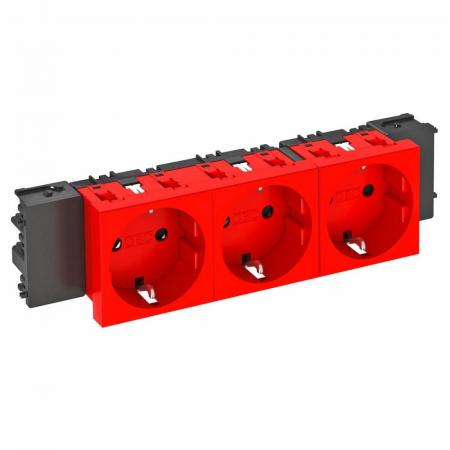 OBO Bettermann 6120388 STD-D0C SRO3 Steckdose Connect 45 3fach Schutzkontakt signalrot RAL 3001 16A 250V