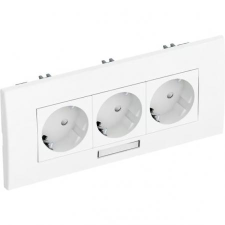 OBO Bettermann 6119453 SDE-ORW D3RW3B Schutzkontakt-Steckdose 3fach 33° reinweiß 16A 250V