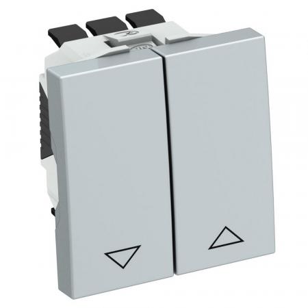 OBO Bettermann 6120954 RS-BS AL1 Rollladenschalter 1fach Modul 45 Alu 10A 250V