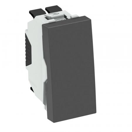 OBO Bettermann 6120962 TA-WB SWGR0.5 Wechseltaster 1/2 Modul 45 schwarzgrau RAL 7021 10A 250V