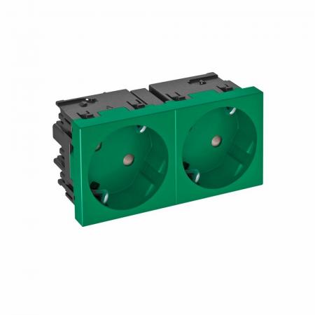 OBO Bettermann 6120487 STD-D3SC MZGN2 Steckdose Connect 45 2fach 33° Schutzkontakt minzgrün RAL 6029 16A 250V