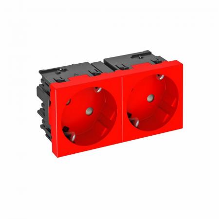 OBO Bettermann 6120489 STD-D3SC SRO2 Steckdose Connect 45 2fach 33° Schutzkontakt signalrot RAL 3001 16A 250V