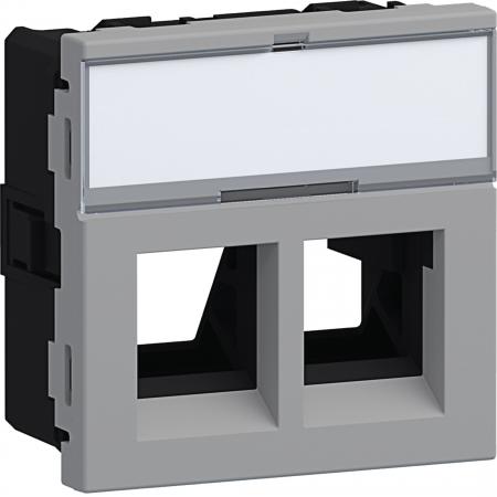 Hager Montageset 2xRJ45 Typ 05 45x45 alu