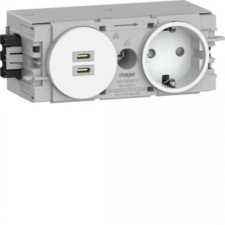 Hager Steckdose 1f+USB C/C PD Wago C-Profil vw