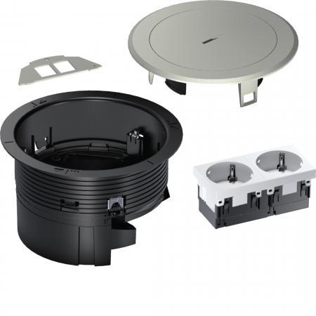 Hager Boden-STD Met. Tubus silber SET