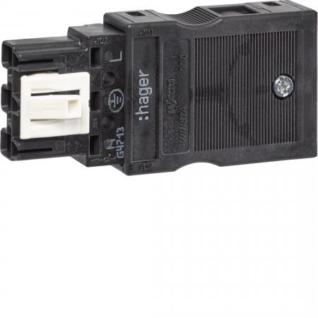 Hager Ausgangsstecker Wago 3-polig für starre und feindrahtige Leiter 1,5-2,5 mm