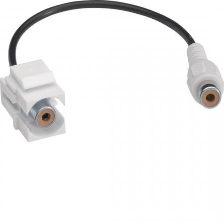 Hager Keystone Einsatz RCA Bu-Bu 0.2m weiß