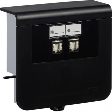 Hager Geräteträger 2xCat.6A SL 20x55 gschwarz