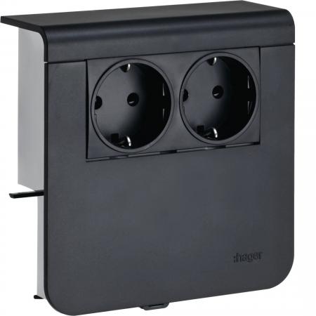 Hager Geräteträger 2 STD SL 20x80 gschwarz