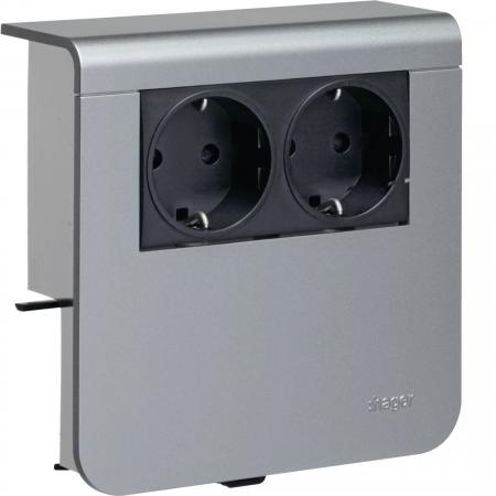 Hager Geräteträger 2 STD SL 20x80 Dekor Alu