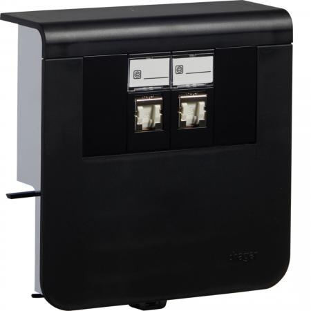 Hager Geräteträger 2xCat.6A SL 20x80 gschwarz