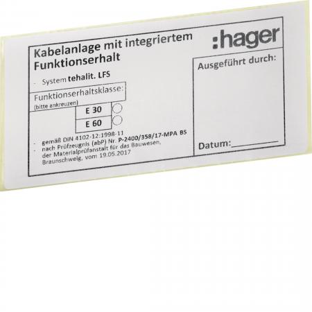Hager Funktionserhaltetikett LFS