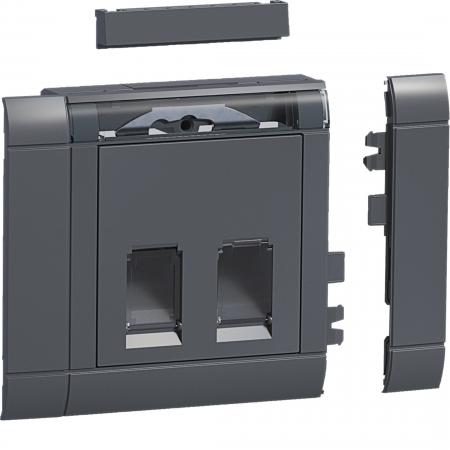 Hager Einbauset Daten 2 RJ45 Type 10 front gs