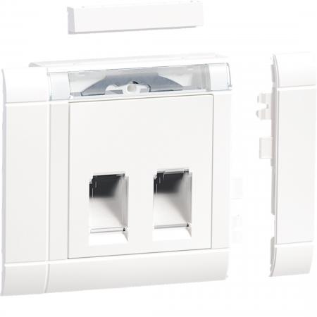 Hager Einbauset Daten 2 RJ45 Type 10 front vw