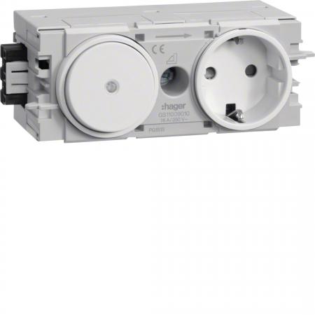 Hager Steckdose+Schalter Wago C-Profil vw