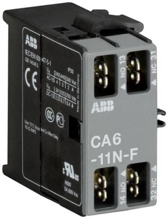 ABB CA6-11N-F Hilfskontaktblock 1S/1Ö, für 3-polige B(C)6, B(C)7 Kleinschütze Steckanschluss, seitlich anbaubar, BC7-30-01-F
