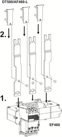 ABB DT500/AF460-L Montageset, lang, zur Montage von E500DU an AF400/AF460