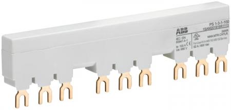 ABB PS1-3-1-100 3-Phasen-Sammelschiene für 3 MS116 / MS132 mit 1 HK/SK, Ie=100A
