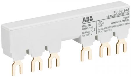 ABB PS1-2-1-65 3-Phasen-Sammelschiene für 2 MS116 / MS132 mit 1 HK/SK, Ie=65A