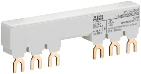 ABB PS1-2-2-65 3-Phasen-Sammelschiene für 2 MS116 / MS132 mit 2 HK/SK, Ie=65A