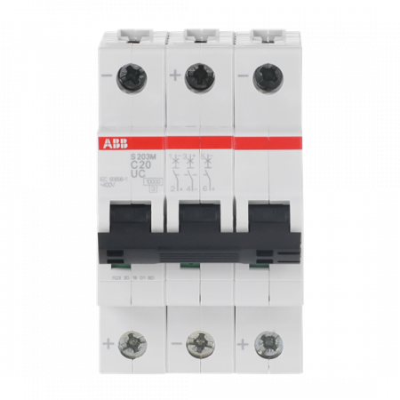 ABB S203M-C20UC Sicherungsautomat C-Char., 10 kA, 20 A, 3P