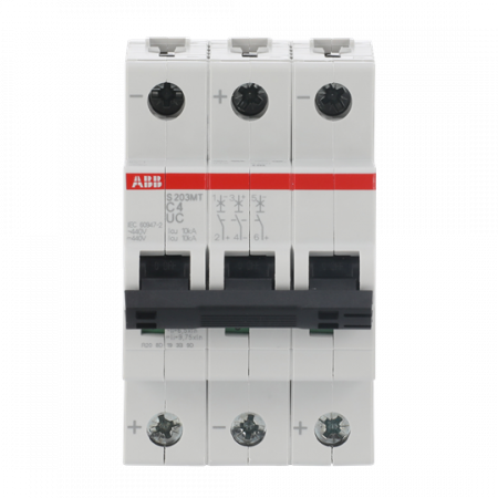 ABB S203MT-C4UC Sicherungsautomat C-Char., 10kA, 4A, 3P