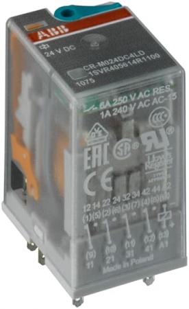 ABB CR-M048AC4LG Steckbares Interface-Relais 4We, A1-A2=48VAC, Goldkontakte, LED