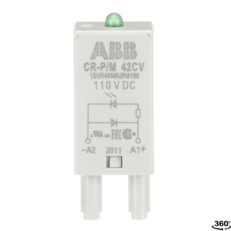 ABB CR-P/M 42CV Steckmodul Diode und LED grün für CR-P/M, 110VDC,A1+,A2-