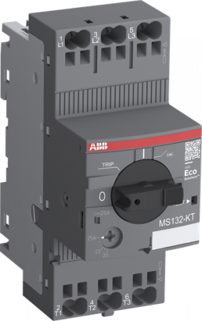 ABB MS132-20KT Transformatorschutzschalter MS132 mit Push-In Klemmen, 16 ... 20 A primär-seitig, Auslöseklasse 10