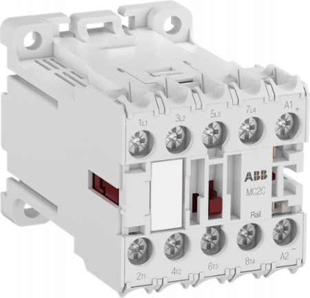 ABB MC2CB00ARWDD-RAIL Kleinschütz, 4-polig, 2S+2Ö, 24 V DC, Ringkabelschuhanschluss mit Bahnzulassung