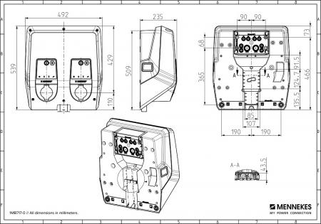 MENNEKES AMTRON Professional TCX 22 ativo Doppelwallbox 2x22 kW RFID eichrechtskonform