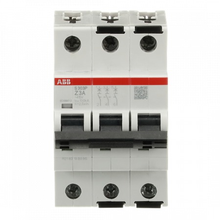 ABB S303P-Z3 Sicherungsautomat Z-Char., 25 kA, 3A, 3P
