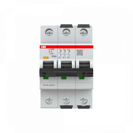 ABB S303P-C4 Sicherungsautomat C-Char., 25 kA, 4A, 3P
