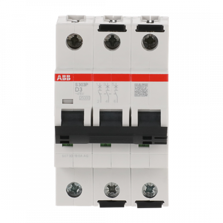 ABB S303P-D3 Sicherungsautomat D-Char., 25 kA, 3A, 3P