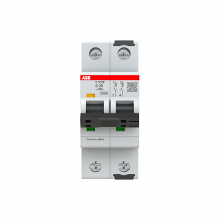 ABB S302P-B25 Sicherungsautomat B-Char., 25 kA, 25A, 2P