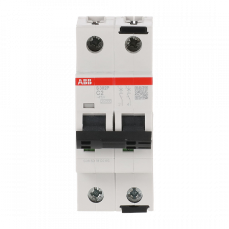 ABB S302P-C2 Sicherungsautomat C-Char., 25 kA, 2A, 2P