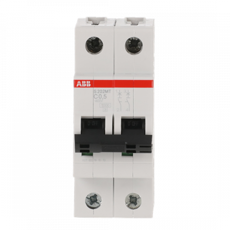 ABB S202MT-C0,5 Sicherungsautomat C-Char., 10kA, 0,5A, 2P