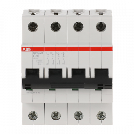 ABB S204MT-C10 Sicherungsautomat C-Char., 10kA, 10A, 4P