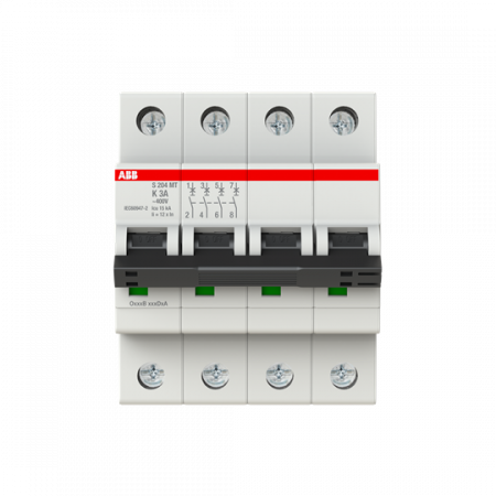 ABB S204MT-K3 Sicherungsautomat K-Char., 10kA, 3A, 4P