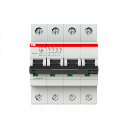 ABB S204MT-K6 Sicherungsautomat K-Char., 10kA, 6A, 4P