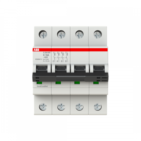 ABB S204MT-K16 Sicherungsautomat K-Char., 10kA, 16A, 4P