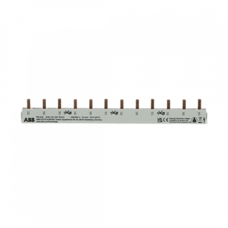 ABB PS3/12 Phasenschiene 3-phasig, 12 Pins, 12TE, 10mm², nicht kürzbar Phasenfolge L1-L2-L3-L1-...