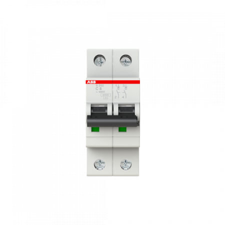 ABB S202-C8 Sicherungsautomat C-Char., 6 kA, 8 A, 2P