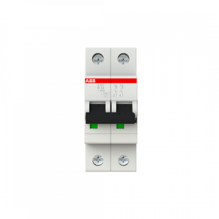 ABB S202-B32 Sicherungsautomat B-Char., 6 kA, 32 A, 2P
