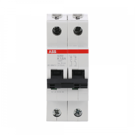 ABB S202-K1.6 Sicherungsautomat K-Char., 6 kA, 1.6 A, 2P